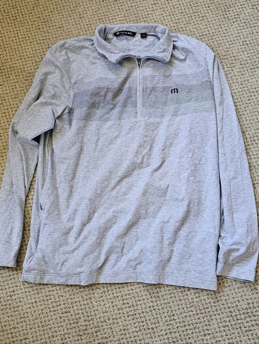 Travis Mathew Grey Half-Zip Pullover